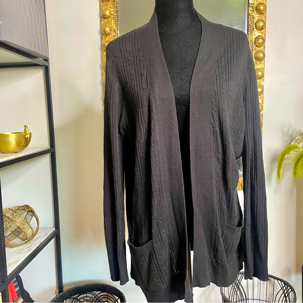 Women’s Laura Scott Woven Knit Cardigan Sweater Size Large